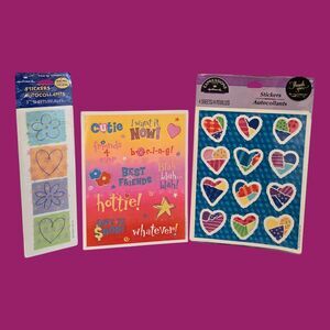 1995 Hallmark Vintage Sealed Stickers Patchwork Valentine Hearts Friends Hottie